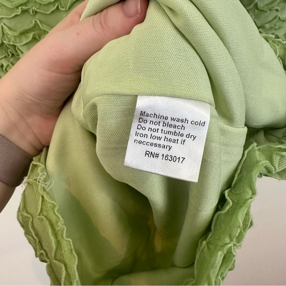 Princess Polly Textured Green Long Sleeve Cut Out Dress Size 2 - Picture 5 of 6